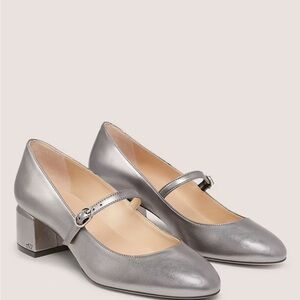 Stuart Weitzman Silver Mary Jane Heels